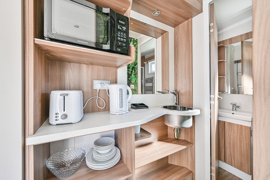 Glamping Pod Kitchen Area